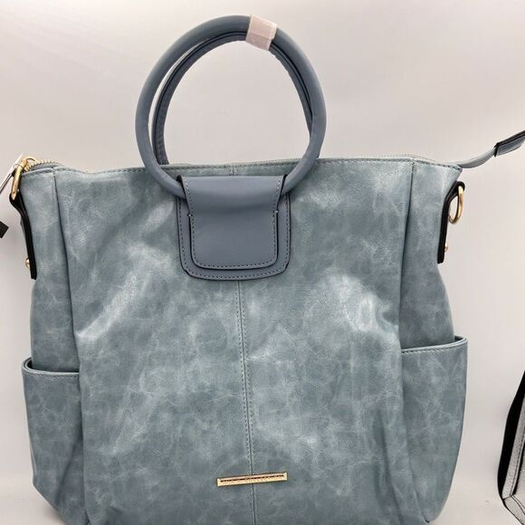 MKF Zori Women's Collection By Mia K Arya Signature Tote Bag and Set Of 4 Blue - Picture 6 of 12